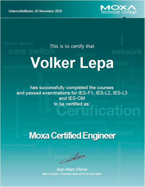 Moxa Certified Engineer